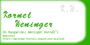 kornel weninger business card